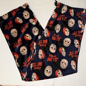 NWT Friday The 13th Jason Men's Christmas Minky Fleece Sleep Pajama Pants Sz L